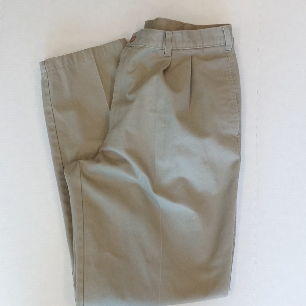 Farah Mens pleated dress pant 38x34 tan - Picture 3 of 5